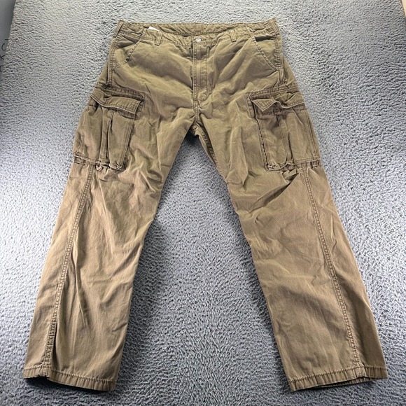 Vintage Levi's Pant Men 40x30 Brown Cotton Cargo Straight Loose Utility Workwear